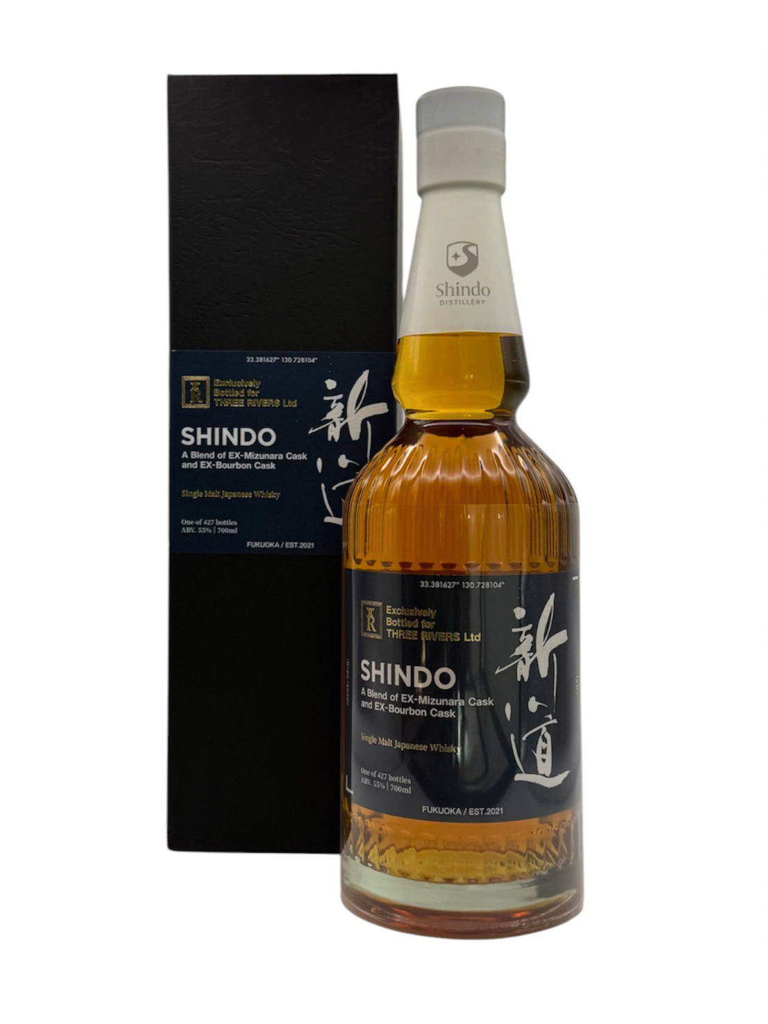 〔2026年4月発売〕新道 シングルモルト ジャパニーズウイスキー for スリーリバーズ ミズナラ カスク＆バーボンカスク 新道蒸溜所 700ml 55%
